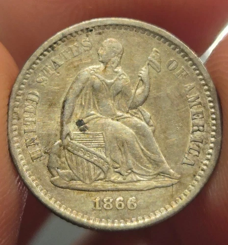 1866-S Seated Liberty Half Dime AU+