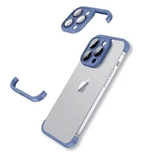 Frameless Case for iPhone 15 Pro Max Case with Camera Lens Protector, Slim 