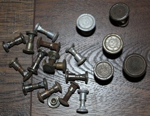 Vtg Disston Hand Saw Handle Medallion w/ Screw Nuts Hardware