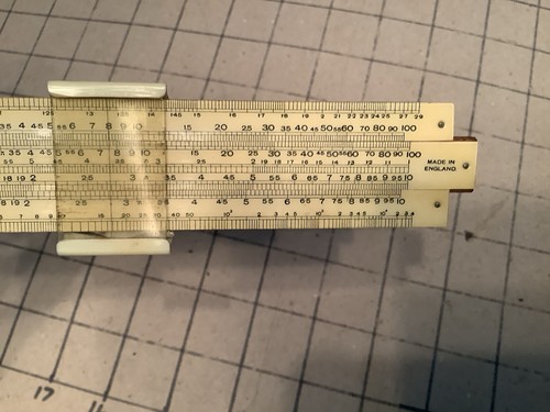 Original Vintage SLIDE RULE the "Unique Log Log" made in England in handmade box - 第 3/10 張圖片