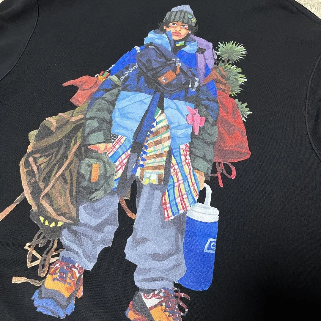 Felpa con cappuccio Loewe 21Aw Gang Box stampa rara XL nera