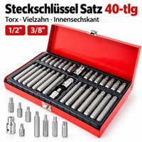 SteckschlüSsel Satz 40-Tlg Torx Vielzahn Innensechskant 1/2 3/8 Kraftwelle