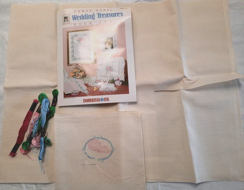 48" x 19" AIDA Cloth 18 ct Ivory & Nanci Rossi Wedding Treasures Booklet 113