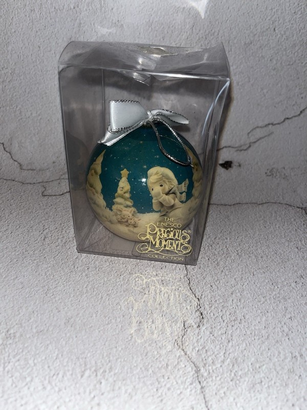 1994 Precious Moments Christmas Ball Ornament Enesco 3" Winter original box vtg