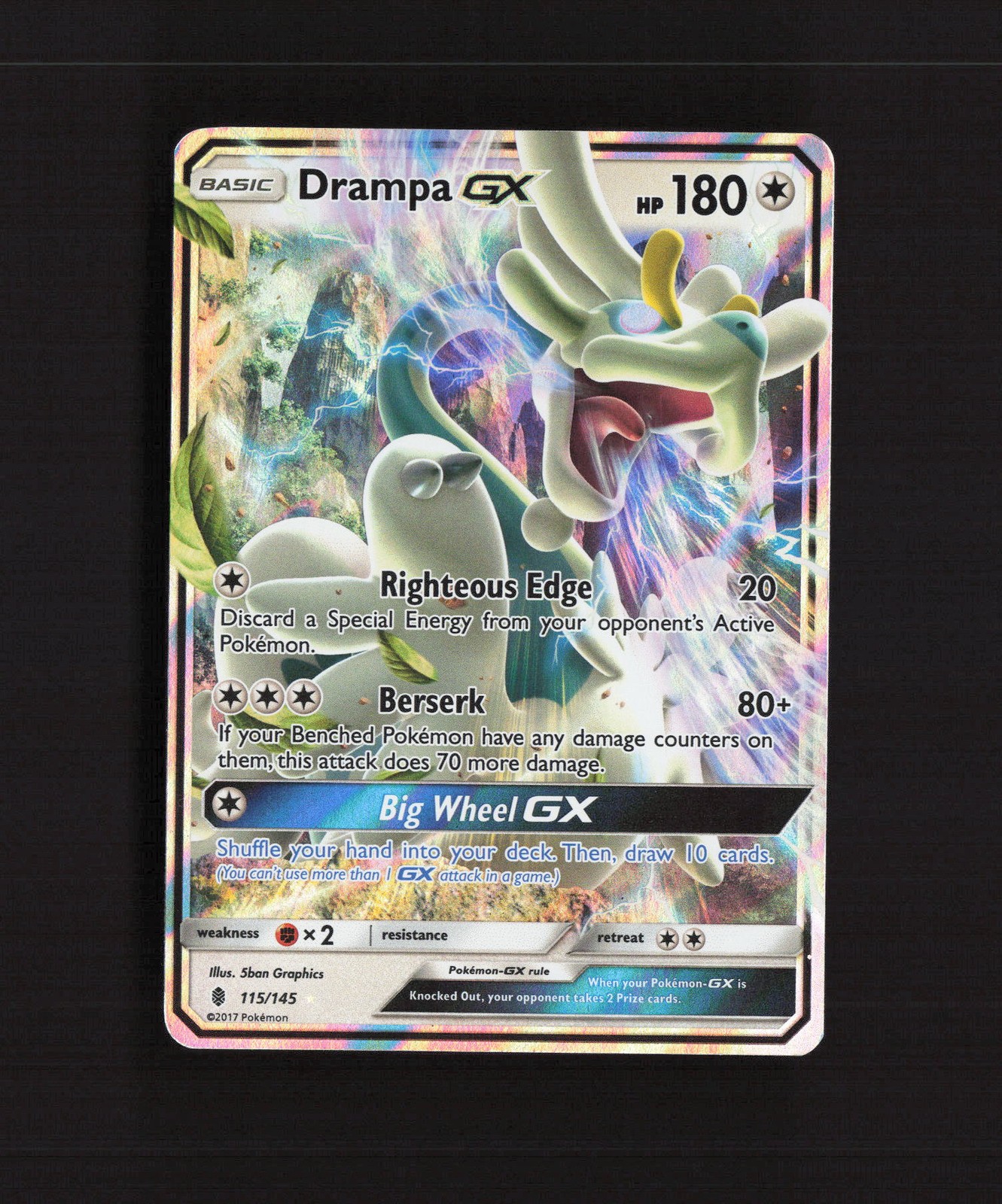 Drampa GX 115/145 Guardians Rising Ultra Rare Holo Pokemon Card LP