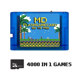4000-in-1 Mega Genesis MD V3 Pro Game Card for SEGA Consoles with 4GB TF Card