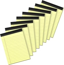 Yellow Legal Pads 4x6 Inch Narrow Ruled 8 Pack Notepads