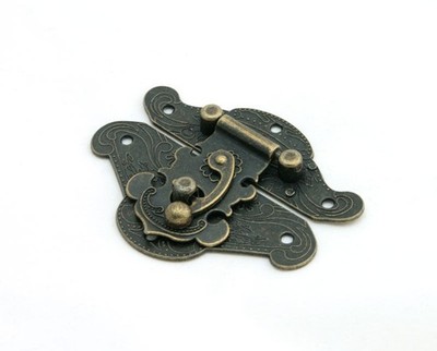 20PCS Antique Decorative Latch Jewelry Box Hasp Pad Chest Lock 29*37mm  #tk