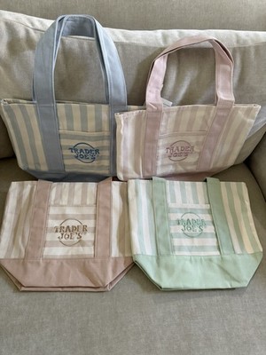 NWT Trader Joe's Striped Canvas Mini Tote Set of 4 Summer 2026
