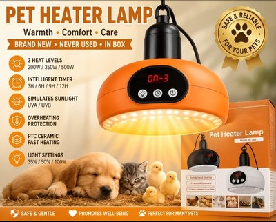 New Pet Heating Lamp with Timer Orange UVA UVB Heat Light For Dogs Cats