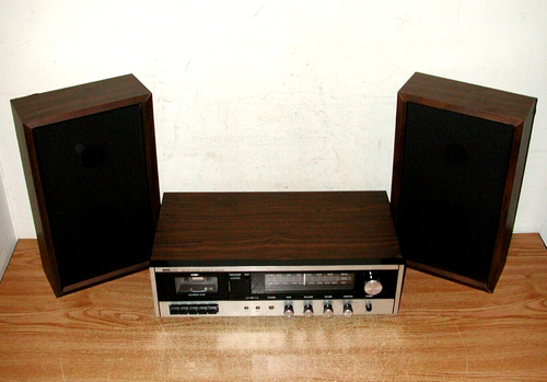 CASSETTA STEREO AM/FM VINTAGE MONTGOMERY WARD AIRLINE GEN-6305A CON ALTOPARLANTI - Foto 3 di 20