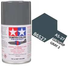 Tamiya 86527 AS-27 Gunship Gray 2 Aircraft Lacquer Spray Paint 100ml - US