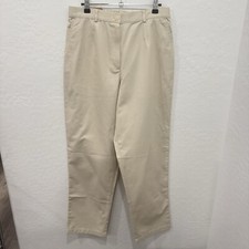 L.L. Bean Original Fit Khaki Pants Womens 14 Medium Tall Cotton Classic Preppy