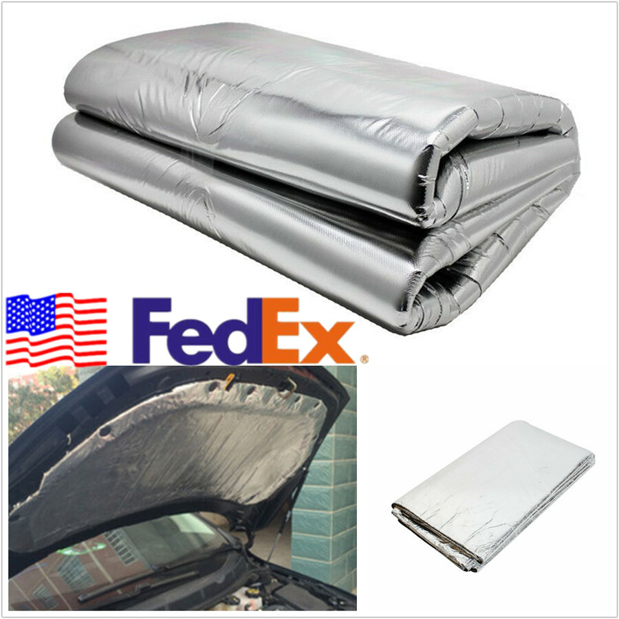 Car Engine Hood Noise Insulation Pad Heat Shield Sheet Mat Cotton 1*1.4m US  Ship | eBay