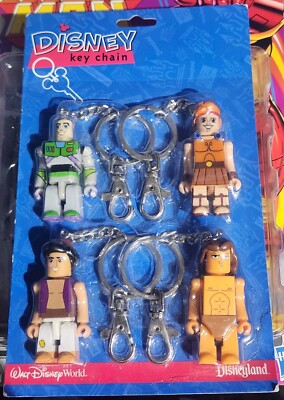 Disney Keychain Set Of 4 WaltDisneyWorld Disneyland Buzz Tarzan Hercules Aladdin