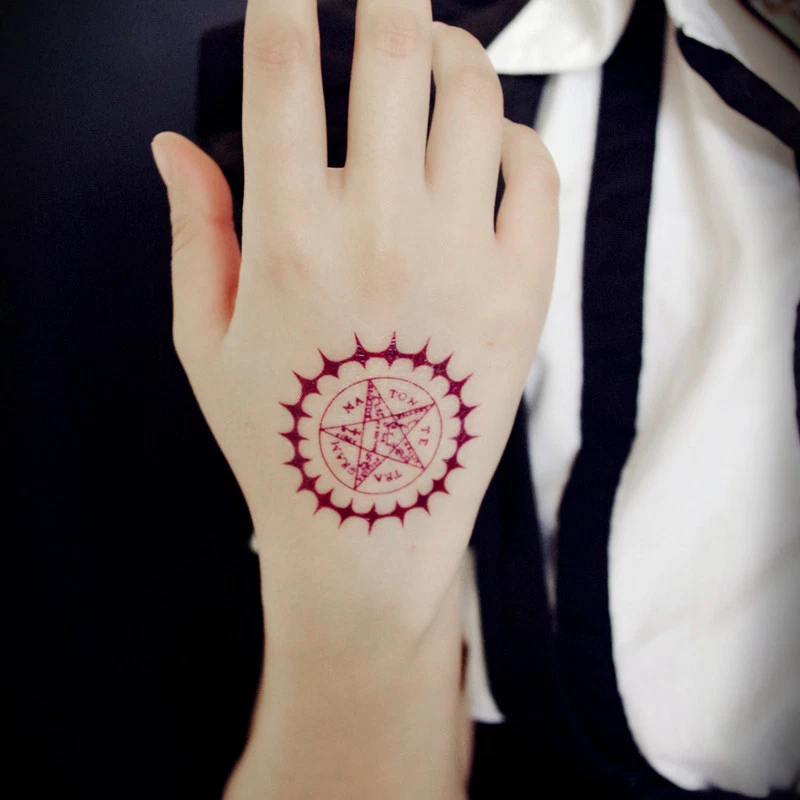 Anime Black Butler Sebastian Contract Logo Tattoo Cosplay Waterproof Tattoo