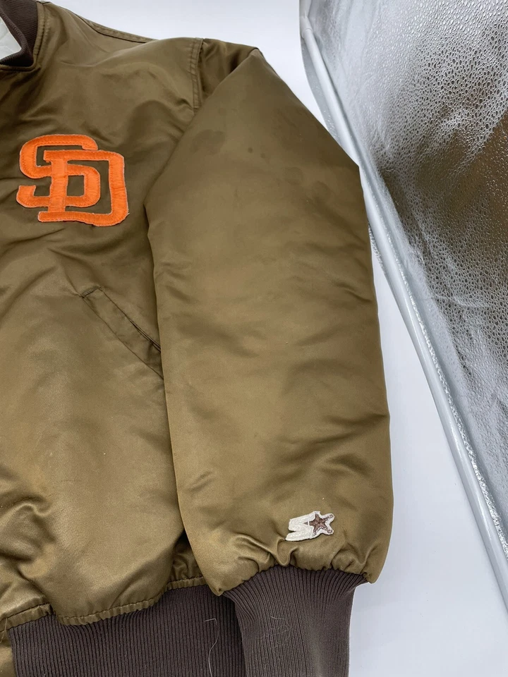 Chaqueta de satén vintage de los Padres de San Diego MLB Starter colección Diamond XL S2B1 Foto 2 de 4