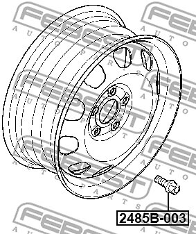 FEBEST-OE 2485B-003.OE Wheel Stud for ,BMW,BMW (BRILLIANCE),CITROËN,DACIA,MERCED - Image 2