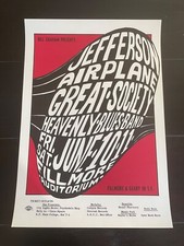 Jefferson Airplane Great Society  1967 Original Concert Poster BG10 The Fillmore