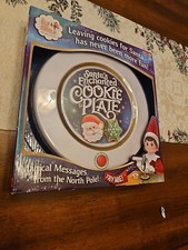 Elf On The Shelf Santa's Enchanted Cookie Plate Lights Magical Messages Holiday
