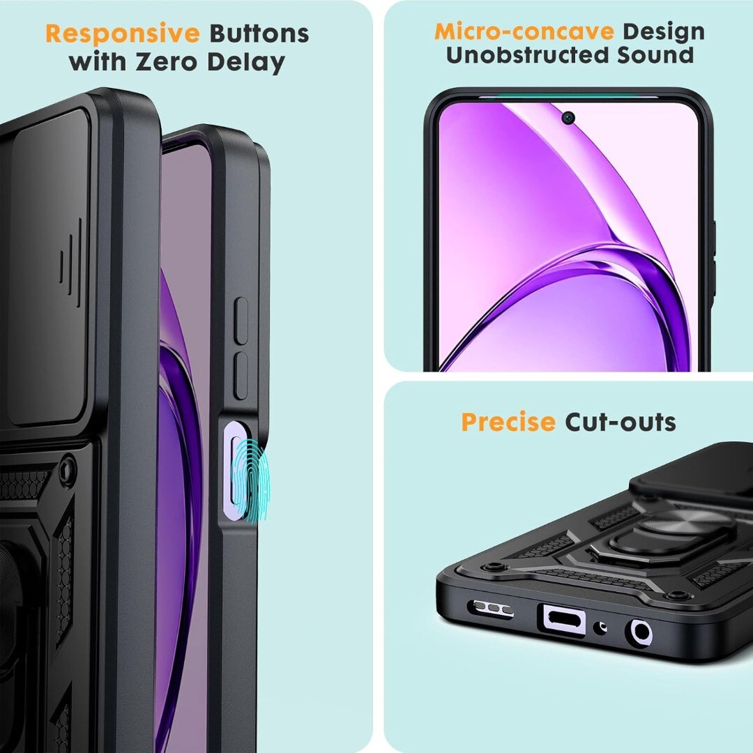 Case For OPPO A80 5G, Slim Ring ARMOUR Shockproof Stand Phone