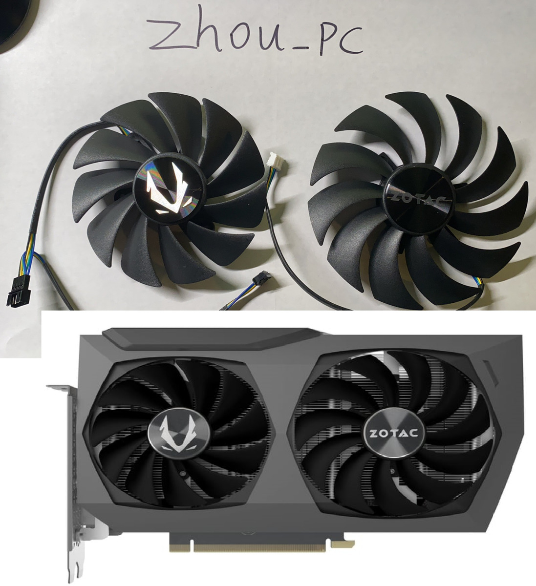 GPU Replacement Cooling Fan For Zotac RTX  Twin Edge RTX