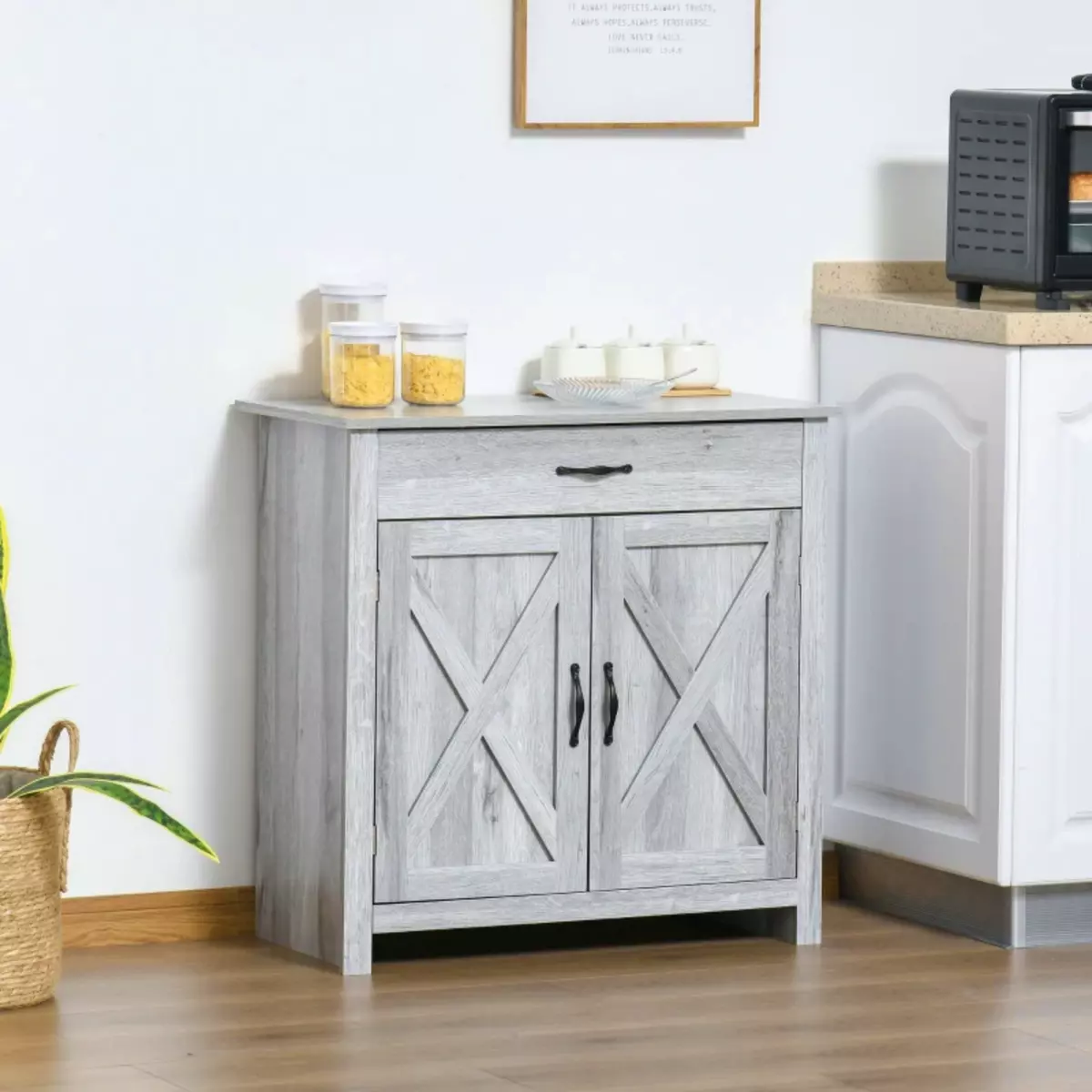 Rustic grey storage cabinet deals