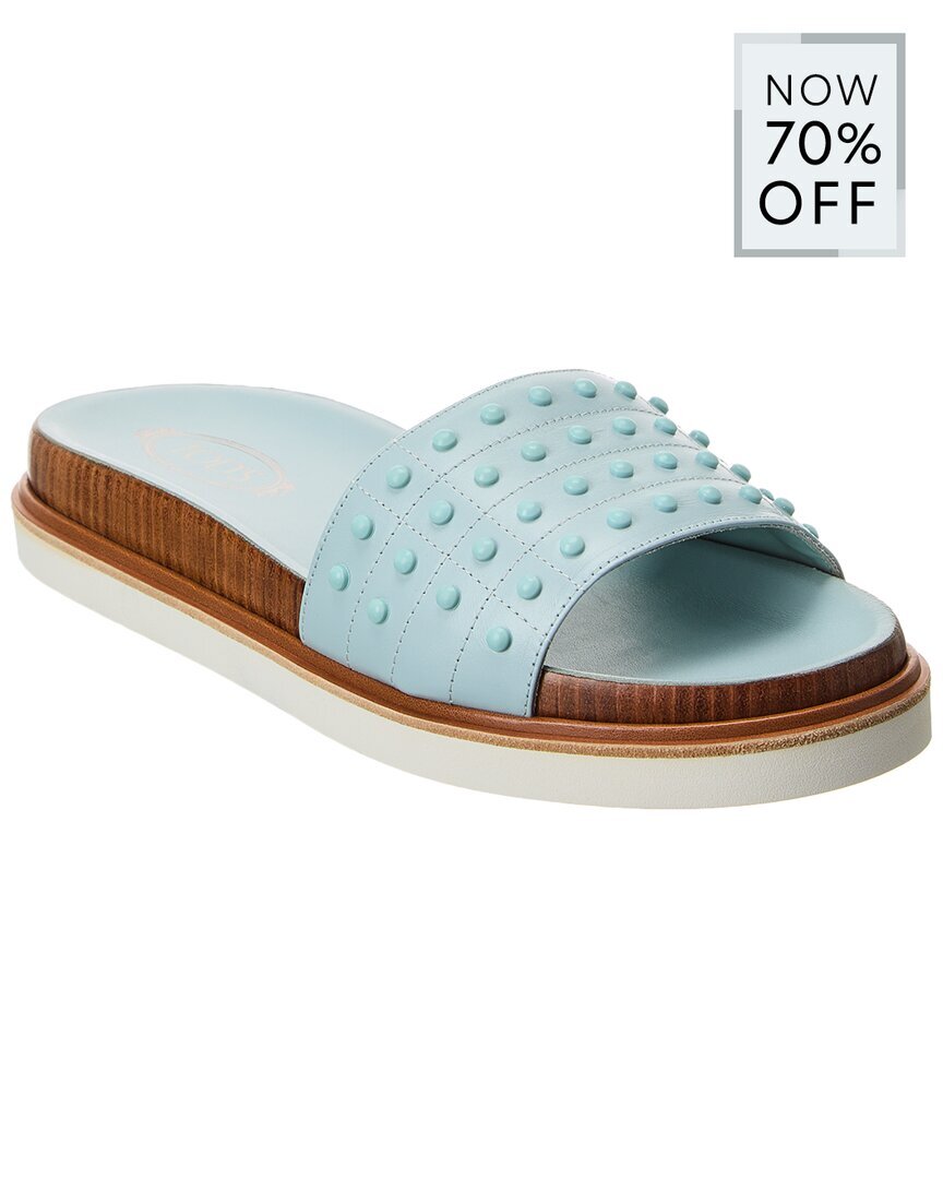 Кожаные горки Tod S Женские синие 375 35790₽