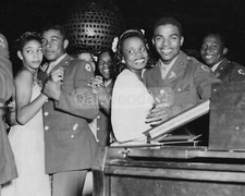WW2 ARMY SERVICEMEN at a Dance, Black American Couples, Vintage Photo Reprint