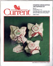 "Jar Toppers" NEW 1989 Current Counted Cross Stitch Kit 11044-5 Set of 3