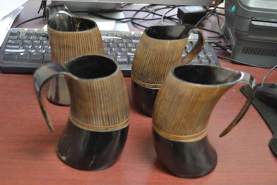 Grayish Buffalo Horn Game Of Throne Medieval Drinking Ale Cup Mug 5 Yc