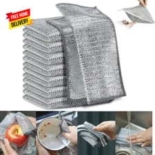 10 Pcs Upgrade Steel Wire Dishcloth Double-Layer Multipurpose Wire Miracle Clean