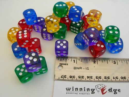 NUEVOS 12 DADOS ACRÍLICOS ROJOS Y AMARILLOS 16MM 2 COLORES 6 DE CADA COLOR - Imagen 6 de 7