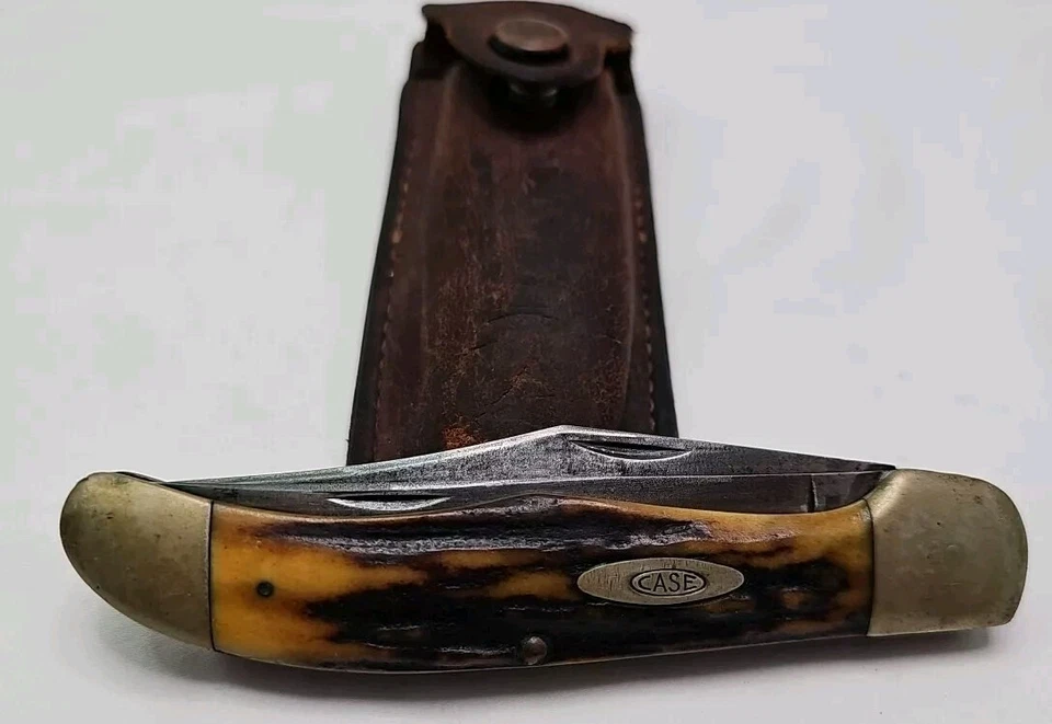 ВИНТАЖНЫЙ Ранний ЧЕХОЛ 5265SAB СКЛАДНОЙ ОХОТНИЧИЙ НОЖ С ОЛЕНЕМ ИЗЯЩНЫЙ! - Изображение 3 из 4