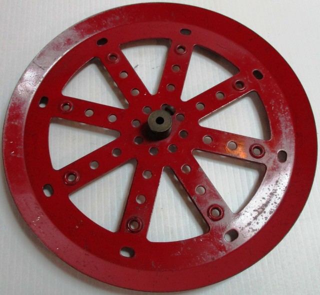 Meccano 19c Pulley 6" with Boss Mid Red Original Used Few Marks