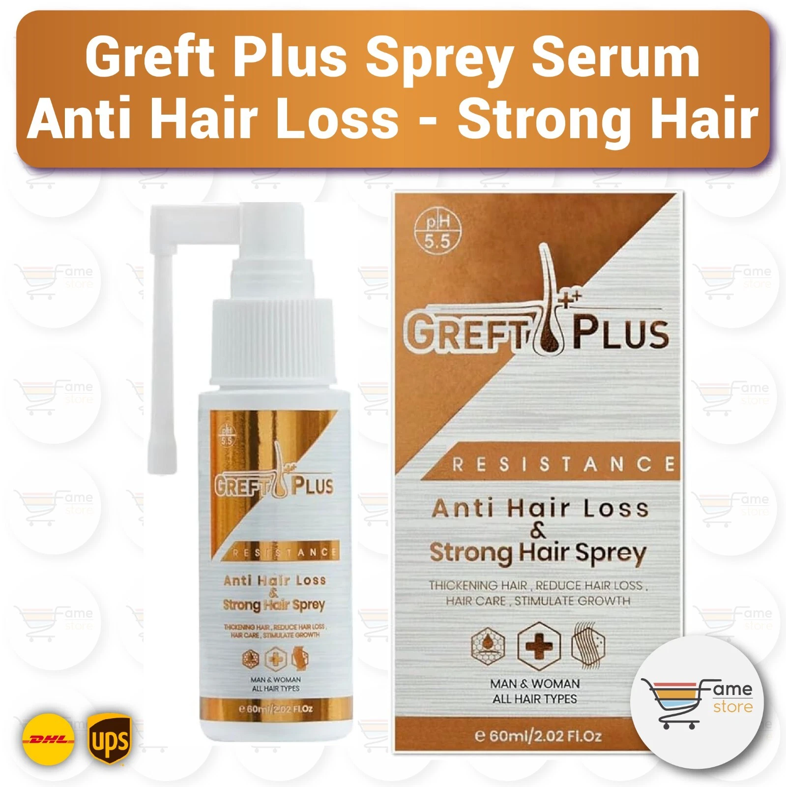 Greft Plus Anti Hair Loss Spray Serum for Strong Hair 60ml