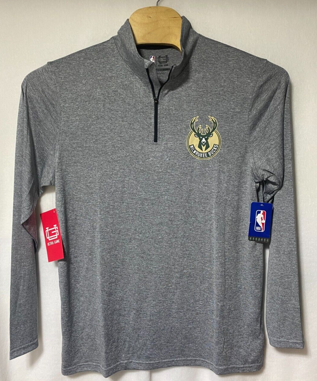NBA Milwaukee Bucks Ultra Game Pullover Men's Large - 1/4 Zip, NEW w/ Tags - NWT