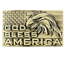 Eagle  American Flag Belt Buckle Western Cowboy Cowgirl Motorcyclist GBA-02-G 