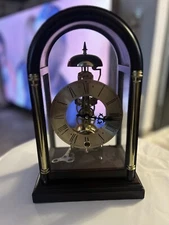 Mahogany & Brass Franz Hermle Skeleton Clock