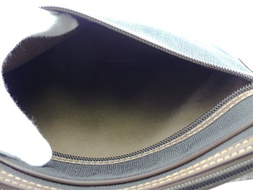 DUNHILL Clutch Bag Herringbone Gray Gray PVC x Leather Authentic USED T20361 - Picture 9 of 9