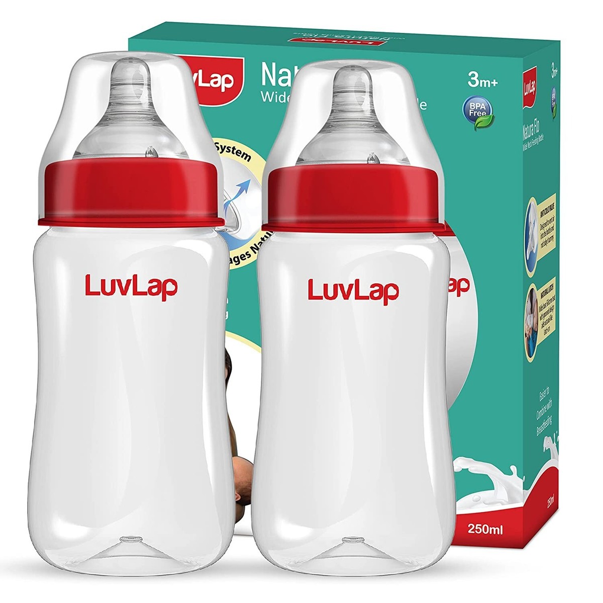 Wide Neck Feeding Luvlap Milk Feeding Bottle LuvLap Wide Neck