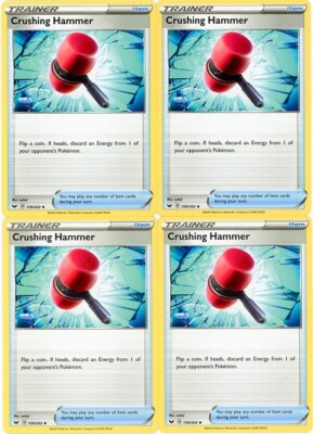 4x Pokemon TCG Crushing Hammer 159/202 Swsh01: Sword & Shield Playset