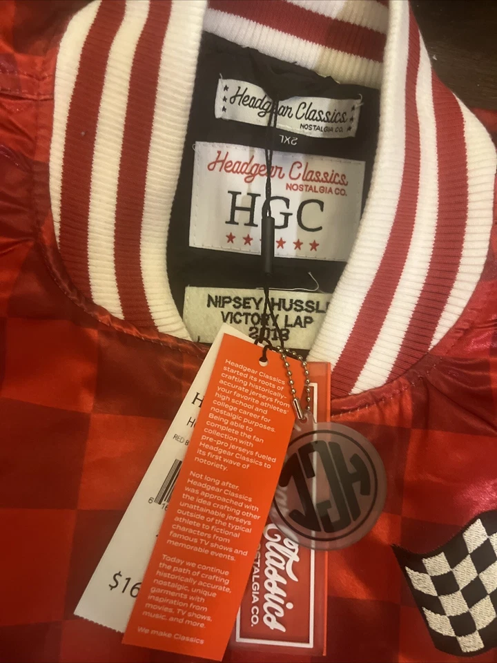 Headgear Classics Nipsey Hussle Boogie Crenshaw Red Satin Jacket Men's 2XL NWT - Image 2 of 4