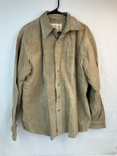 Norm Thompson Mens Genuine Leather Jacket Brown Anorak Flight Size M