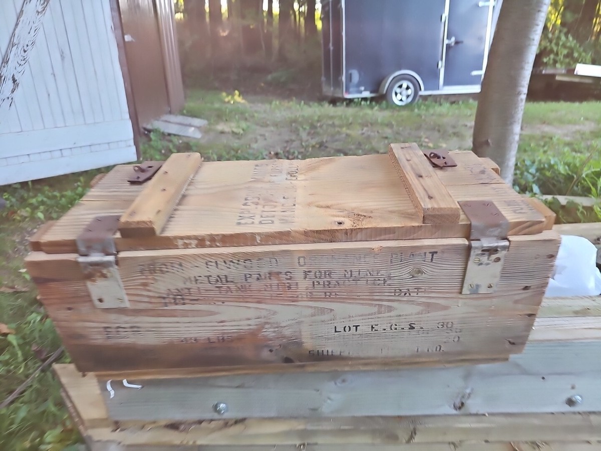 米軍 EXPLOSIVE MINES BOX Vintage Wooden Military Crate ANTI TANK MINES FUZES BOX | eBay