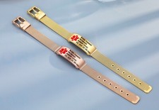 Personalized Medical ID Bracelet Stainless Steel Gold Plated  Rose Gold Plated