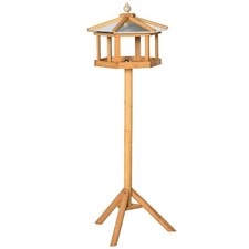 Image of Bird Stand Feeder Table Feeding Station Garden Wood Coop Parrot Nesting Stand