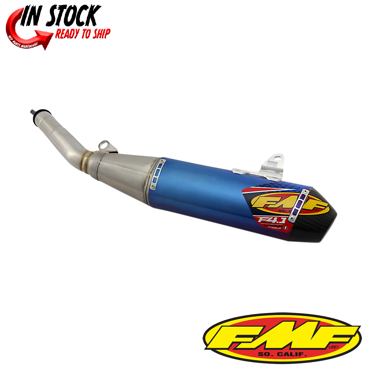 FMF 4.1 Anodized/Ti Slip On Exhaust 2019-2024 Yamaha YZ250F 044455