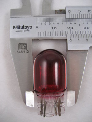 50 X NEW LARGE CAPLESS ALL GLASS RED BULB STOP AND TAIL 12v 21/5w 380C 580C