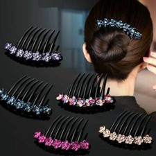 Women Girl Rhinestones Flower Hair Comb Clip Hairpins Bridal Wedding Accessories